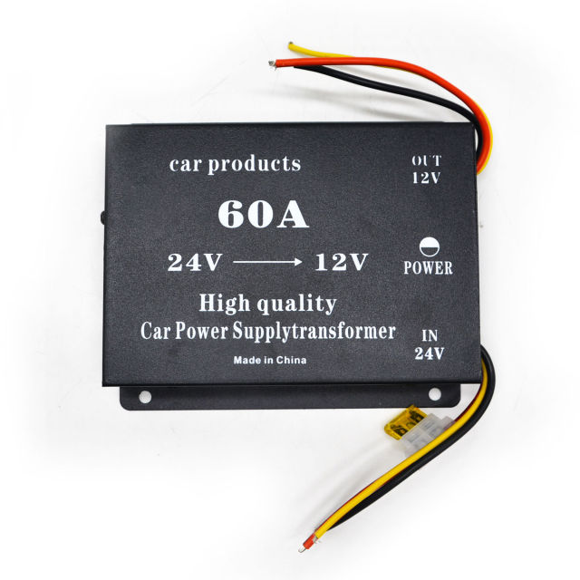 60A power supply transformer DC 24V to DC 12V converter for cars