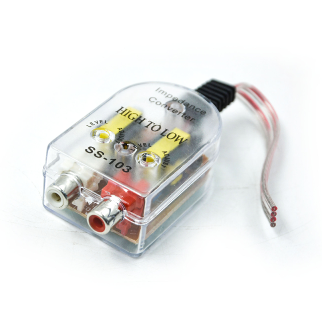 12V RCA line car converters high to low impedance converter for car audio