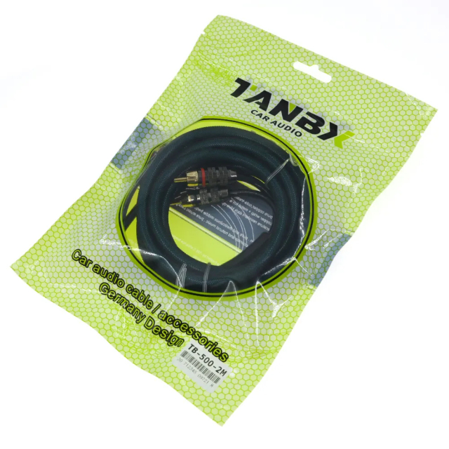 high quality pure copper car audio RCA cable amplifier/speaker/subwoofer RCA cable for automotive (TB-500-2M)