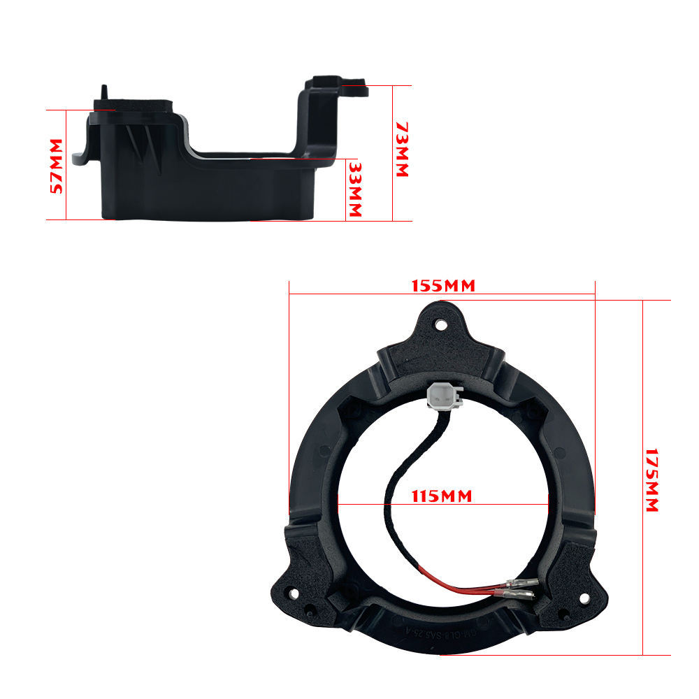 Manufacturer supply new 6.5 inch car door audio speaker gasket plastic material pad include wire for BUICK cars GL8