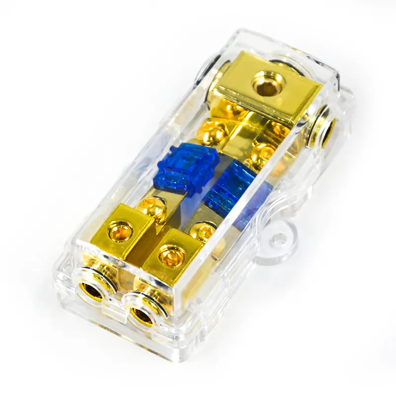 car audio 2GA input 4GA output zinc alloy gold plated auto ANL fuse holder for car