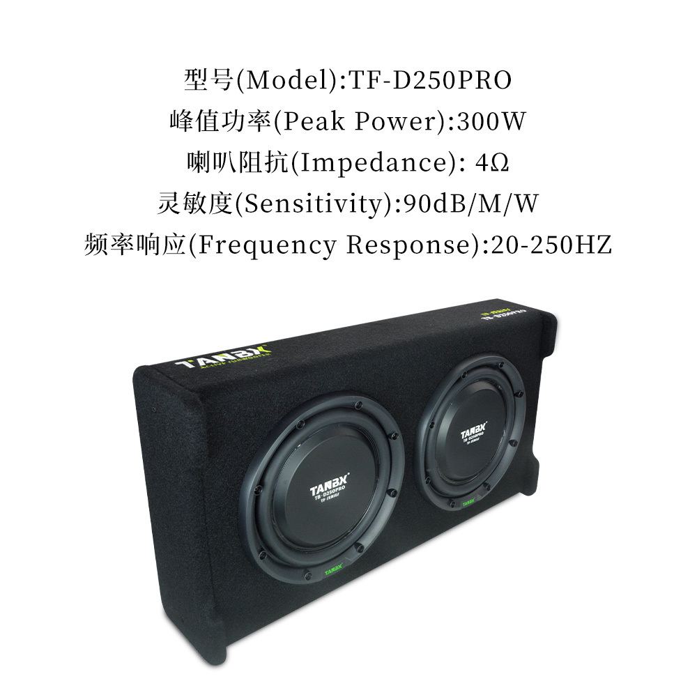 Double 10 Inch Car Audio Subwoofer Powerful Bass System TB-D250PRO