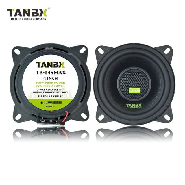Hot-selling high-quality 4-inch car audio coaxial speaker, 2-way high-power active car speaker TB-T45MAX