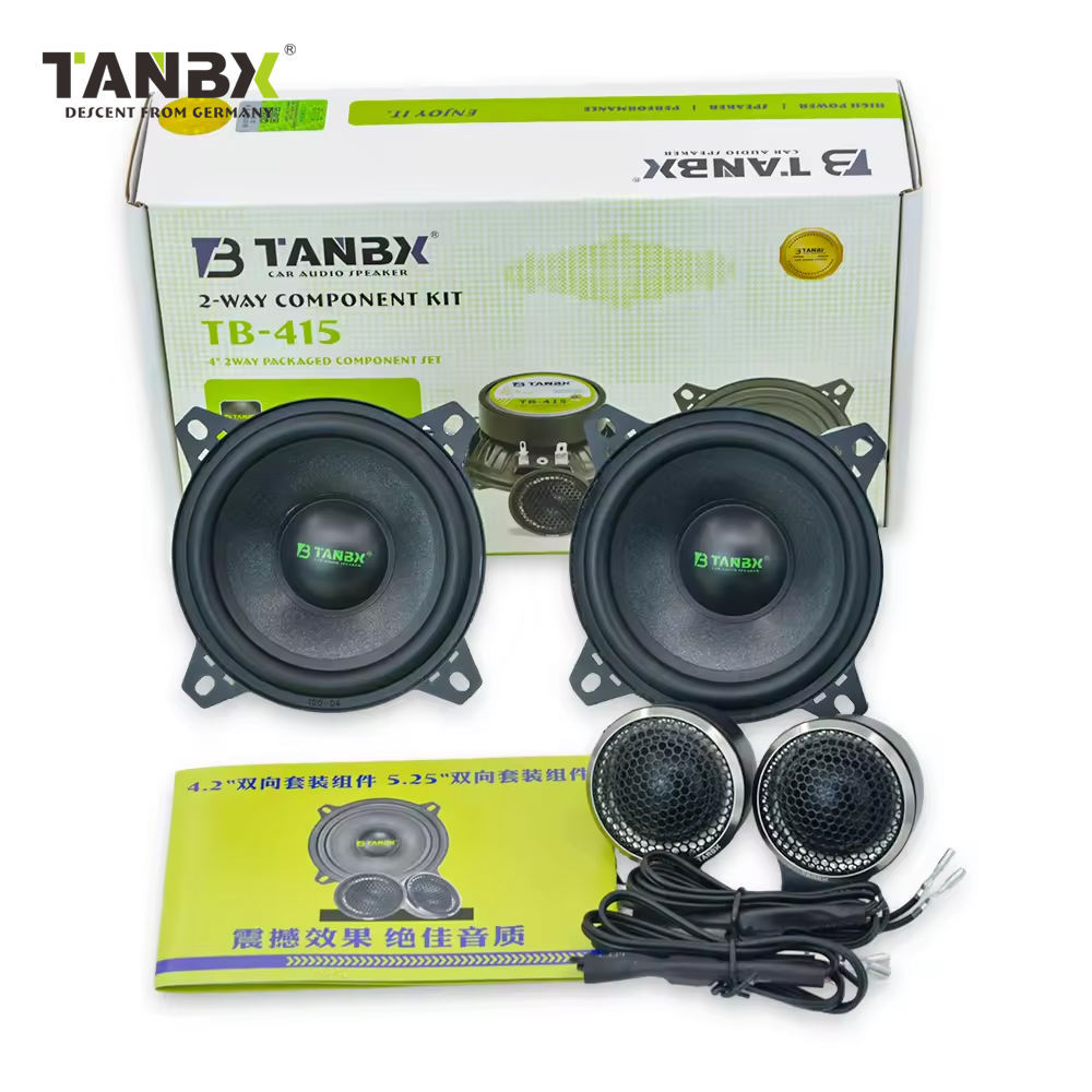 New Design Car Audio System 4Inch 2-way Car Component Speaker Full Range Midrange Speakers with TweetersTB-415