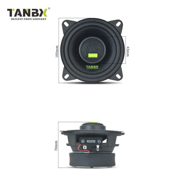 Hot-selling high-quality 4-inch car audio coaxial speaker, 2-way high-power active car speaker TB-T45MAX