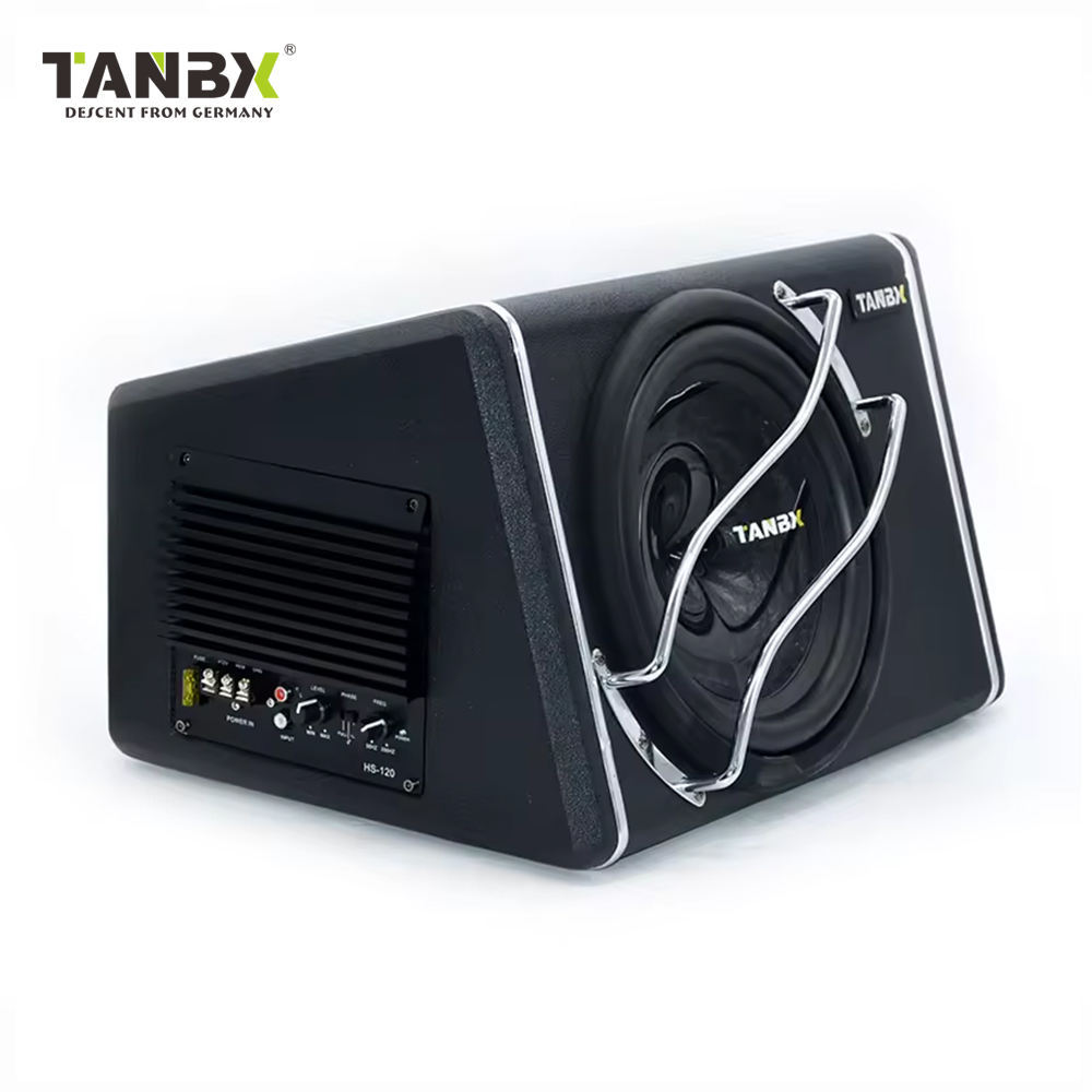 TANBX 10 Inch Trapezoid Speaker Subwoofer with Amplifier Pure Bass Car Active Subwoofer Enclosure TB-1310