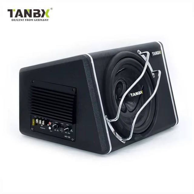 TANBX 10 Inch Trapezoid Speaker Subwoofer with Amplifier Pure Bass Car Active Subwoofer Enclosure TB-1310