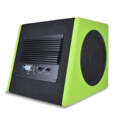 TANBX 10inch Trapezoid Speaker Subwoofer with Amplifier Pure Bass Car Active Subwoofer Enclosure TB-S310