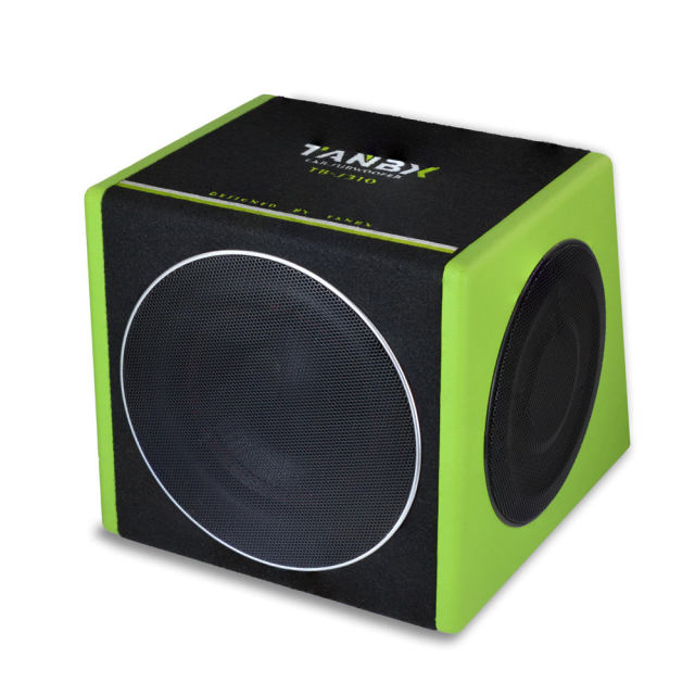 TANBX 10inch Trapezoid Speaker Subwoofer with Amplifier Pure Bass Car Active Subwoofer Enclosure TB-S310