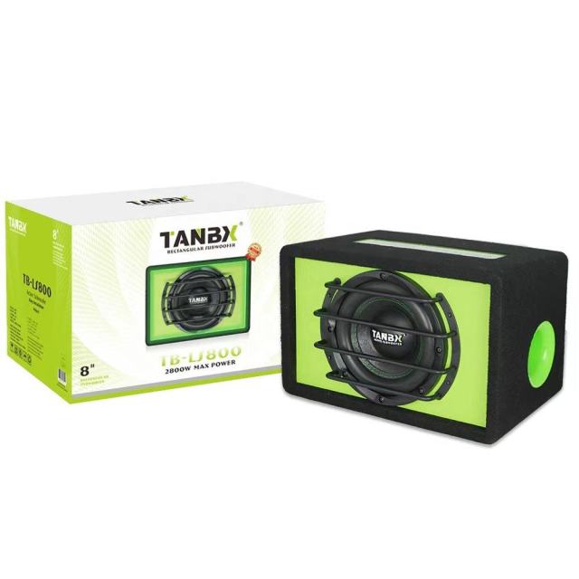 TANBX 8inch Car Subwoofer with Amplifier 4 OHM Car Audio Active Trapezoid Subwoofer TB-LS800