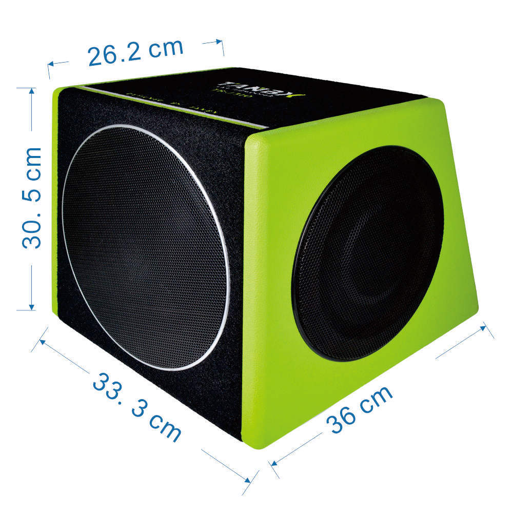 TANBX 10inch Trapezoid Speaker Subwoofer with Amplifier Pure Bass Car Active Subwoofer Enclosure TB-S310