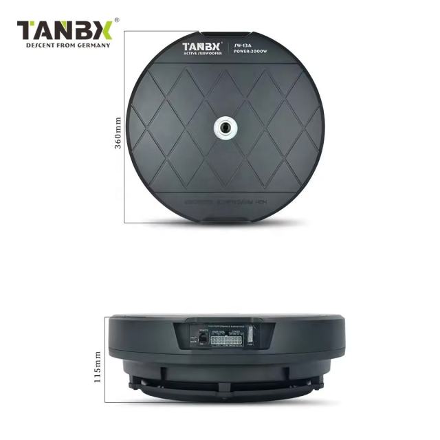 TANBX 800W 13 Inch Ultra-Thin Slim Car Active Subwoofer Pure Bass Spare Tire Subwoofer with Under Seat Controller (SW13A)