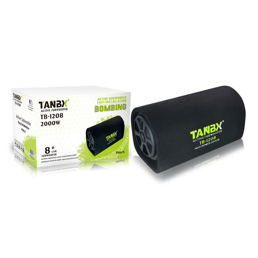 TANBX Factory Price 8 Inch Active Bass Speaker 2000W Car Subwoofer TB-1208