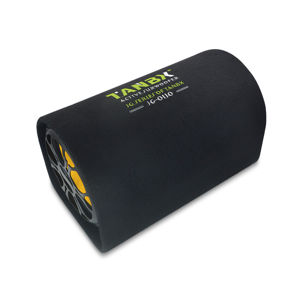 TANBX TB-JG-0110 10 Inch Active Car Subwoofer Tunnel Port Bass Speaker with Amplifier and Enclosure Box