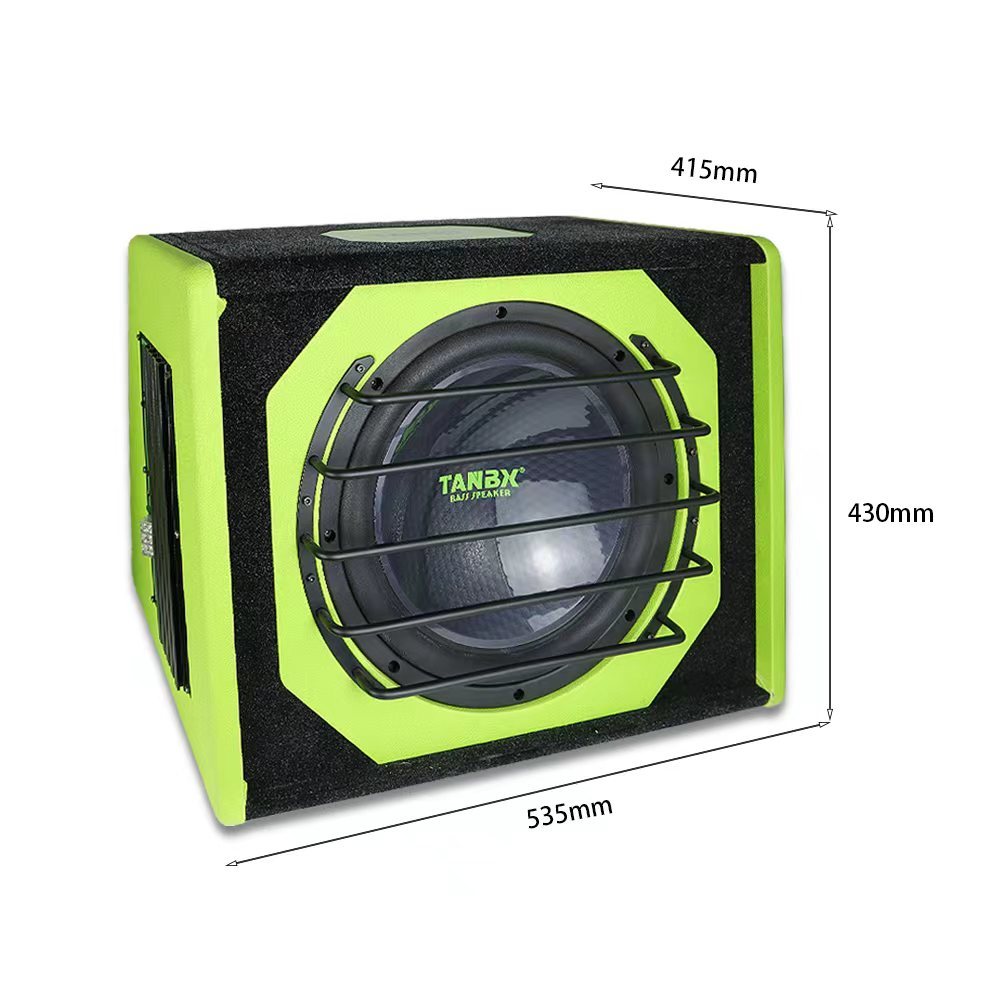 TANBX TB-K12PRO 12 Inch High Power Active Car Subwoofer Trapezoid Bass Speaker with Amplifier and Enclosure Box