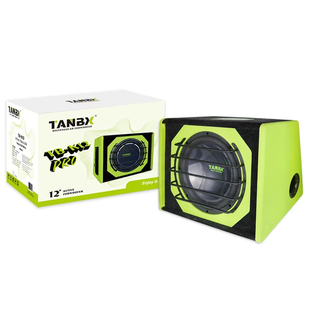 TANBX TB-K12PRO 12 Inch High Power Active Car Subwoofer Trapezoid Bass Speaker with Amplifier and Enclosure Box