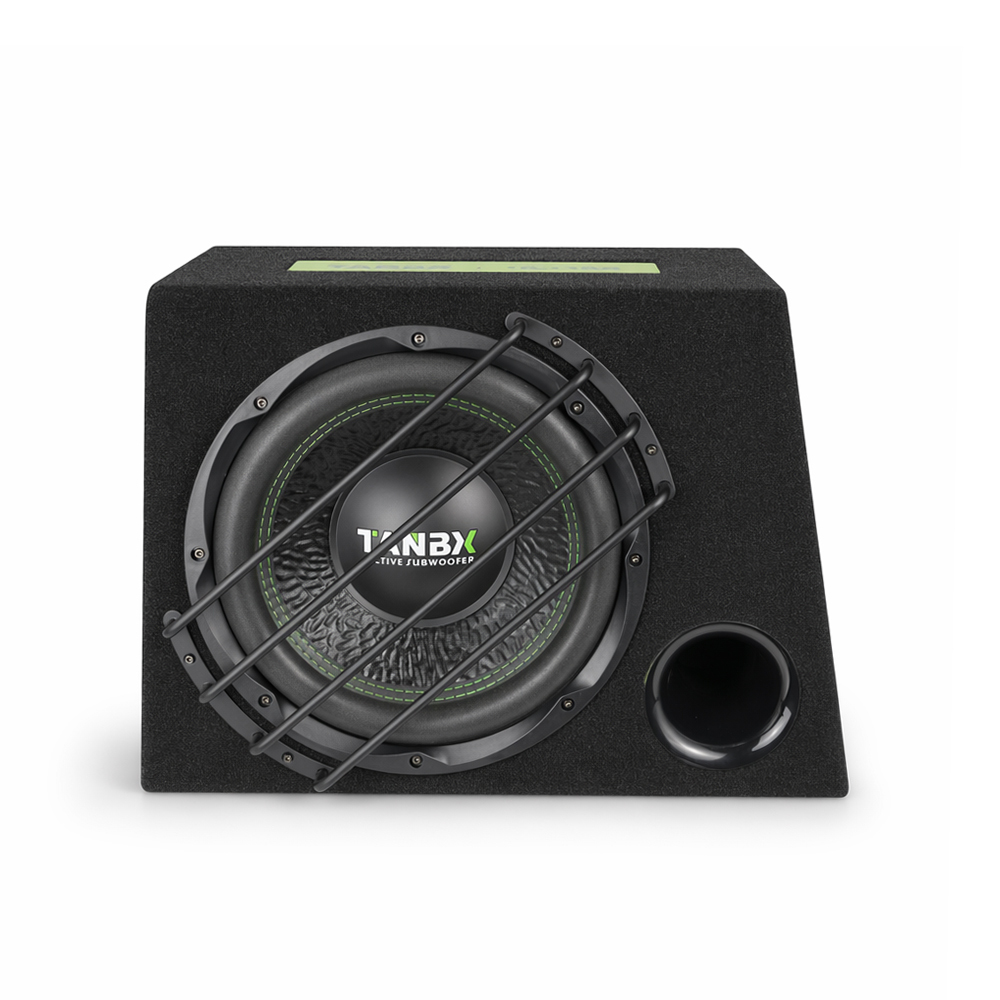 TANBX 12 Inch Big Power Trapezoid Subwoofer Car Audio Active with Box and Amp TB-1480 Single Coil 350W-550W 20-16000Hz