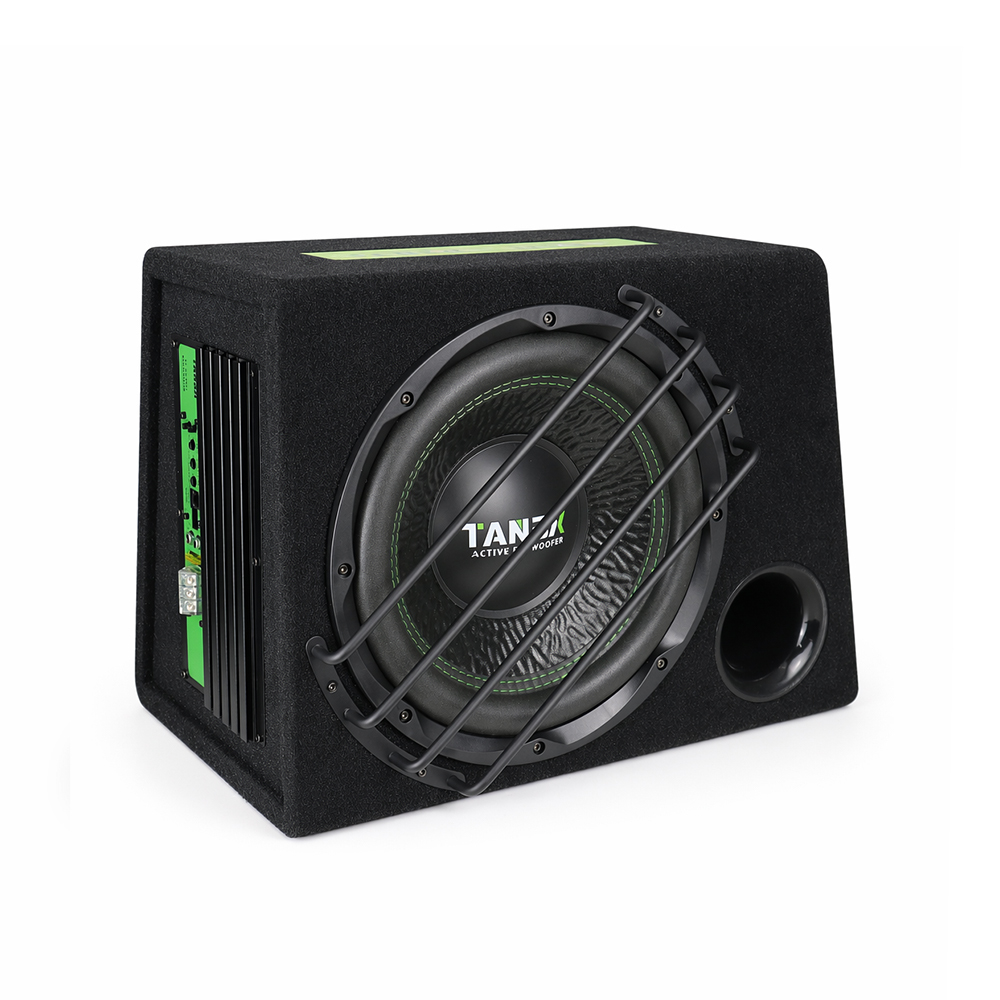 TANBX 12 Inch Big Power Trapezoid Subwoofer Car Audio Active with Box and Amp TB-1480 Single Coil 350W-550W 20-16000Hz
