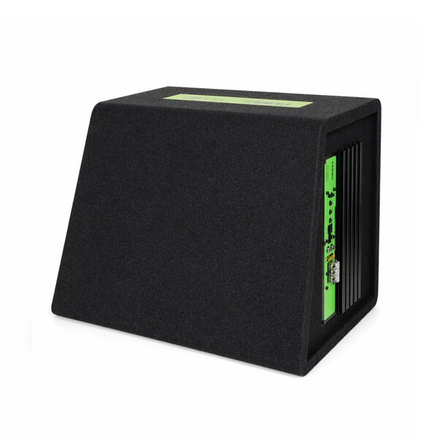 TANBX 12 Inch Big Power Trapezoid Subwoofer Car Audio Active with Box and Amp TB-1480 Single Coil 350W-550W 20-16000Hz