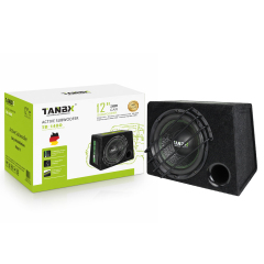 TANBX 12 Inch Big Power Trapezoid Subwoofer Car Audio Active with Box and Amp TB-1480 Single Coil 350W-550W 20-16000Hz