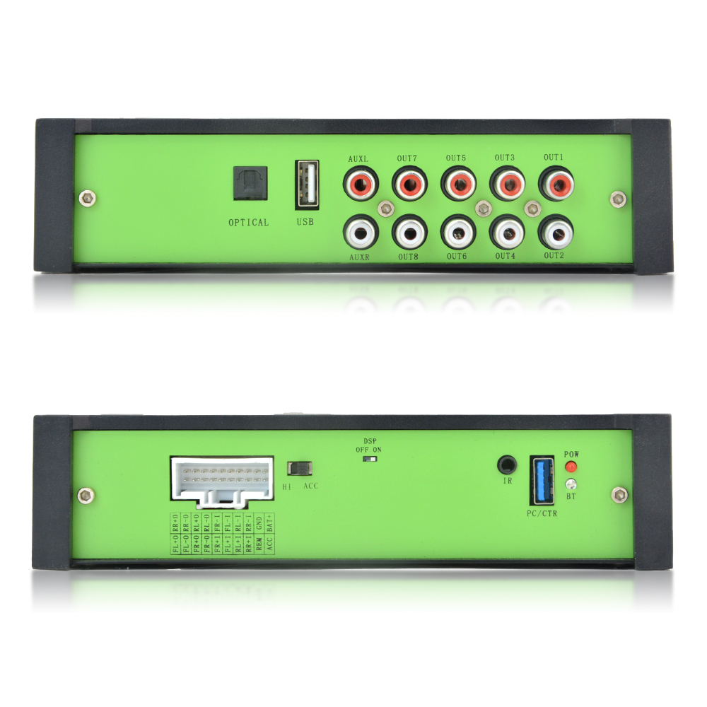New Design Lossless Special bluetooth 4 Channel Car Audio DSP Amplifier Processor Support Computer / Android Phone 4 in 8 Out