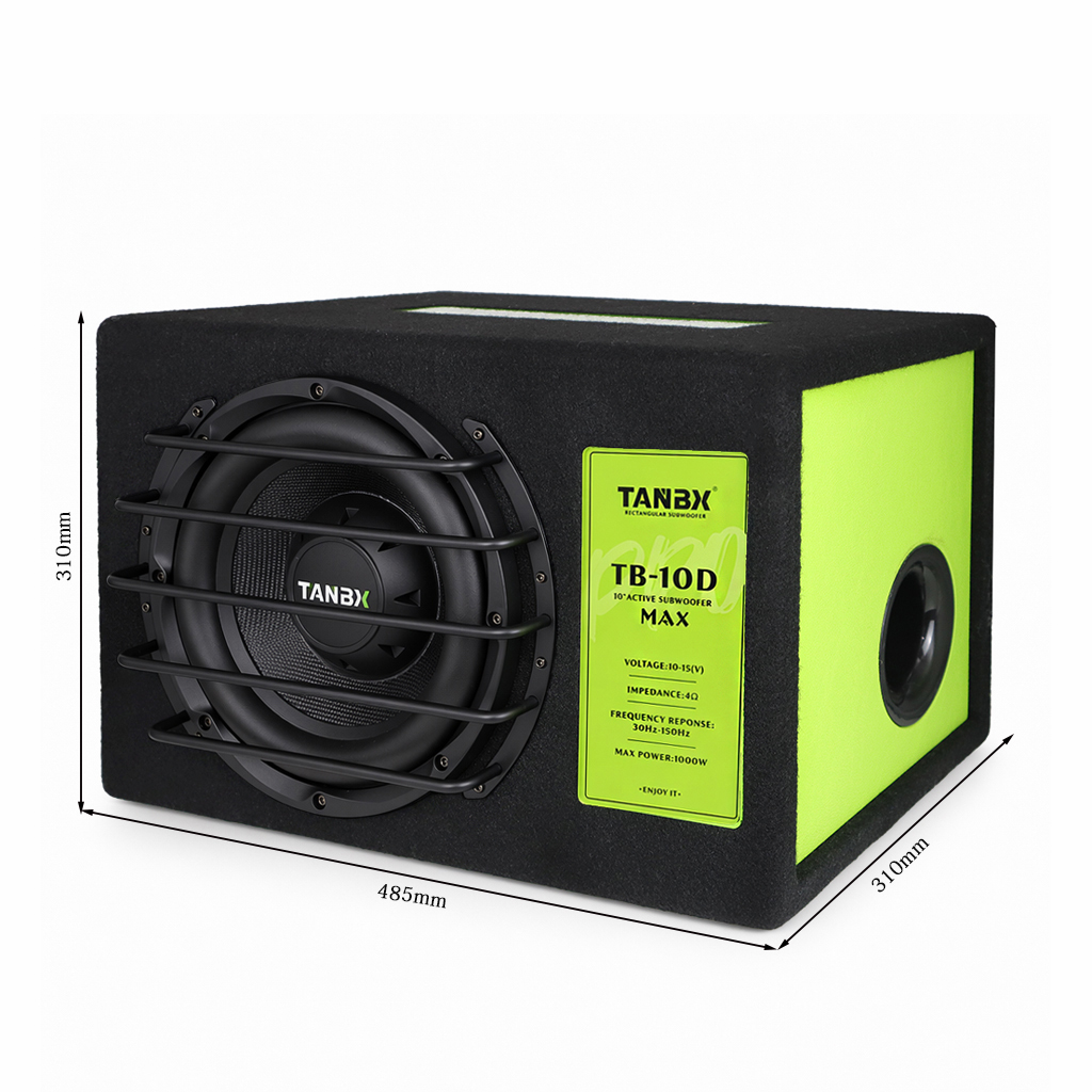 Wholesale Car Audio 10inch 1000W Plastic Subwoofer Box Powered Subwoofer DOUBLE COIL