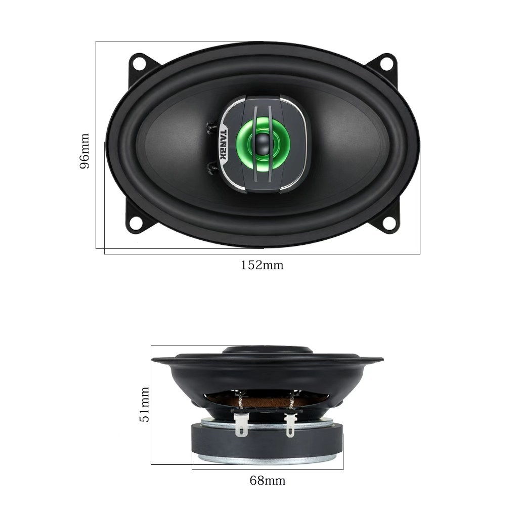 TANBX TB-1046 4×6 Inch Coaxial Car Speakers – 150W Peak Power 4Ω 2-Way Automotive Speakers