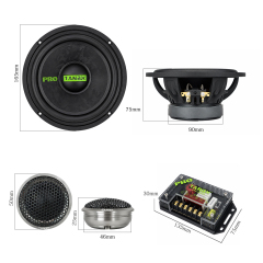 TANBX TB-6501CP 6.5 Inch 2-Way Component Car Audio Speaker 300W 4 Ohm 80W RMS with Tweeter & Crossover