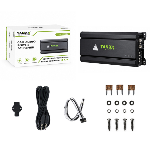 TANBX TF-1200.1 1 Channel Class D Car Audio Amplifier 1000W RMS 1 Ohm Monoblock Subwoofer Power Amplifier