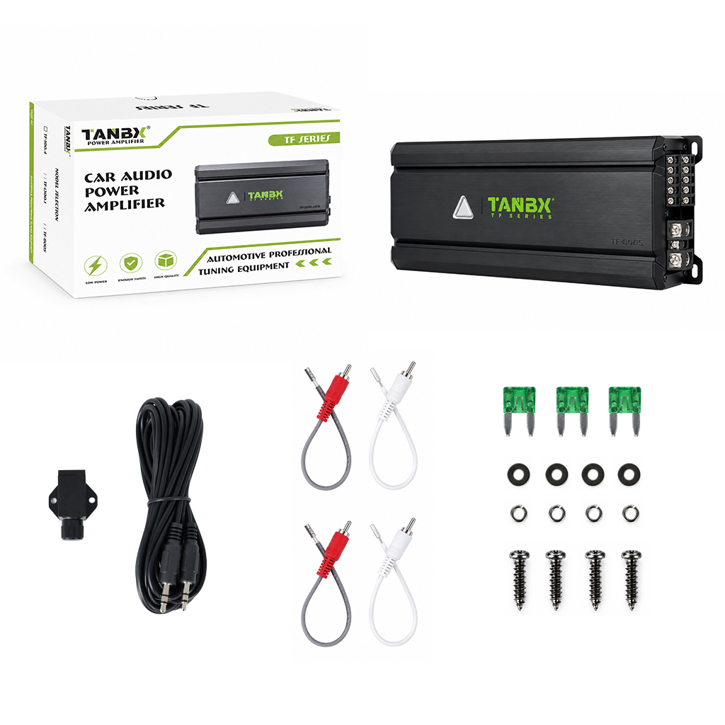 TANBX TF-8005 5 Channel Class D Car Audio Amplifier 600W RMS 1 Ohm 4 Channel + Subwoofer Amplifier