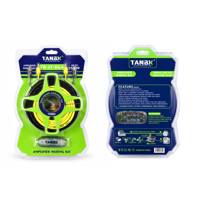 TANBX TB-ST-8GA Car Audio Amplifier Wiring Kit – Complete Installation Cable Set