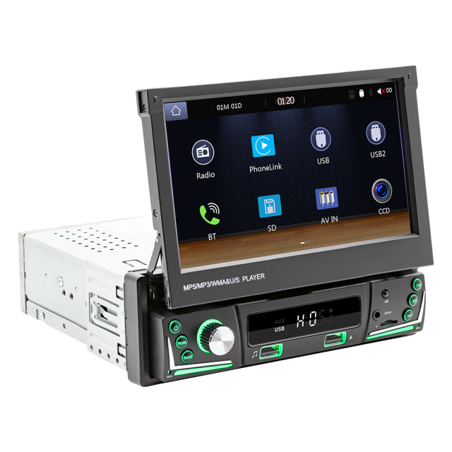 Android Car Radio Para Autoradio 1 Din 7'' Foldable Detachable Car  Multimedia Player GPS Navigation