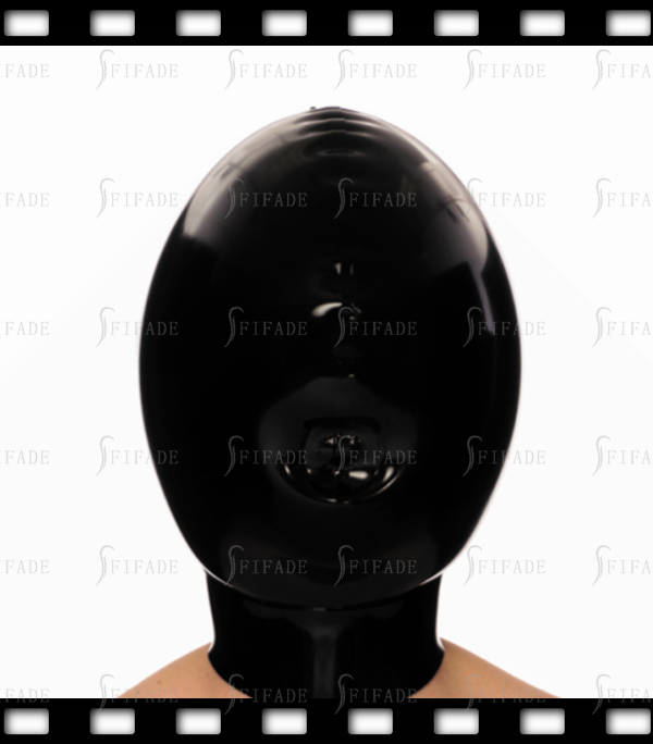 Latex Unisex Hoods Infallible Masks BDSM Garments Breathing Control