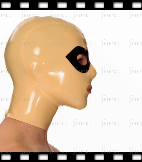 Latex Catsuit for Men Hoods Mask Eyes Wide Trims Classic