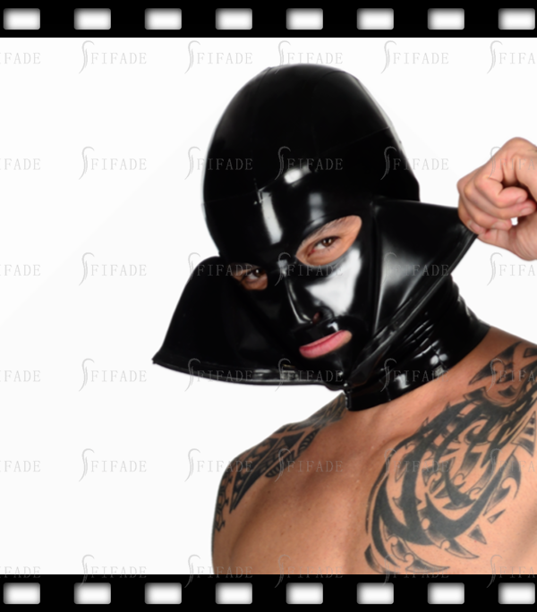 Latex Hoods Unisex Double Layer Unique Cool Face Cover Breathing Control