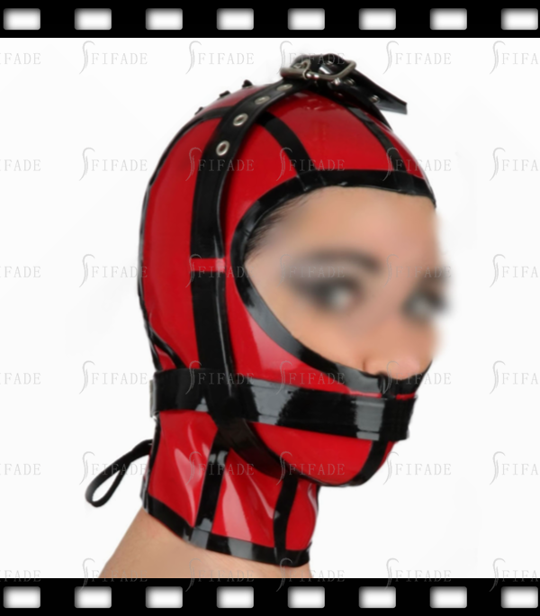Latex Rubber Gummi Hoods Masks Ninja Cosplay Face Open Back Laceup Customized 0.4MM
