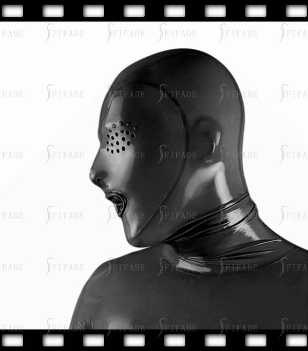 Latex Rubber Hood Mouth Condom Mask Fly Eyes Style BDSM Cool Customized 0.4mm