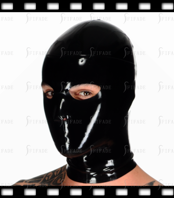 Latex Rubber Hoods Mask Face Bondage BDSM Mouth Close Small Nose Hole Style Customized
