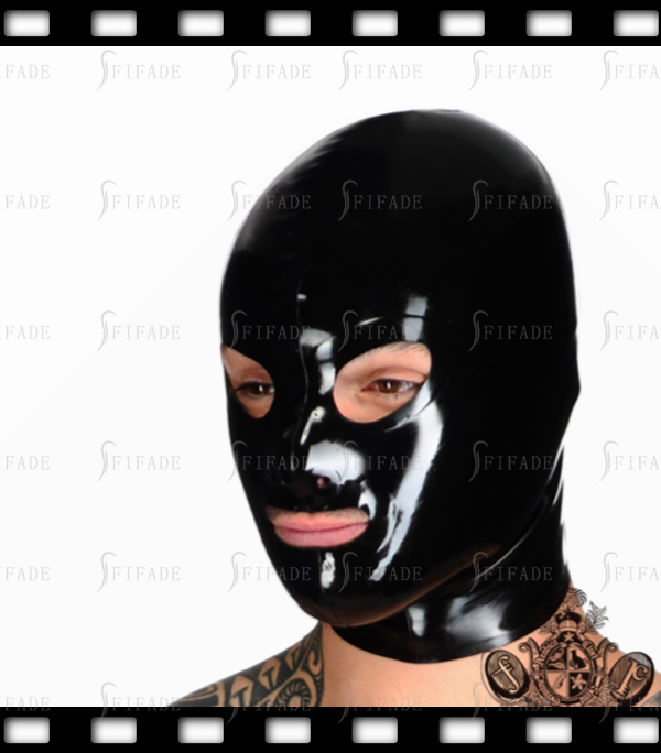Latex Hoods Small Eyes Style Classic Black Hoods Customized