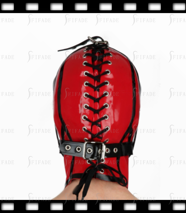 Latex Rubber Gummi Hoods Masks Ninja Cosplay Face Open Back Laceup Customized 0.4MM
