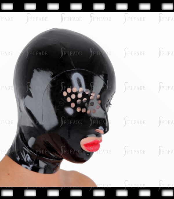Latex Hood Mask Fly Eyes Style for Women Unique Sexy Customized 0.4mm