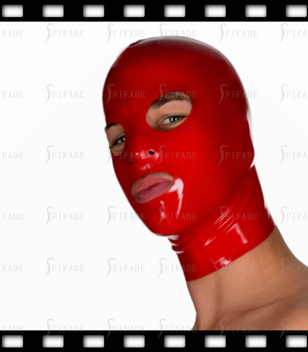 Latex basic Hoods for Men Classic Red Hoods Mask Customized
