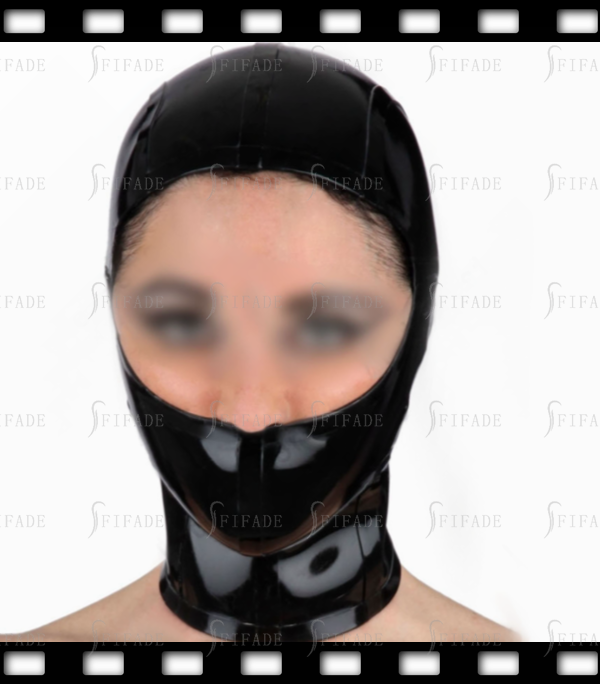 Latex Rubber Gummi Hoods Masks Ninja Cosplay Laceup Face Open Customized 0.4MM