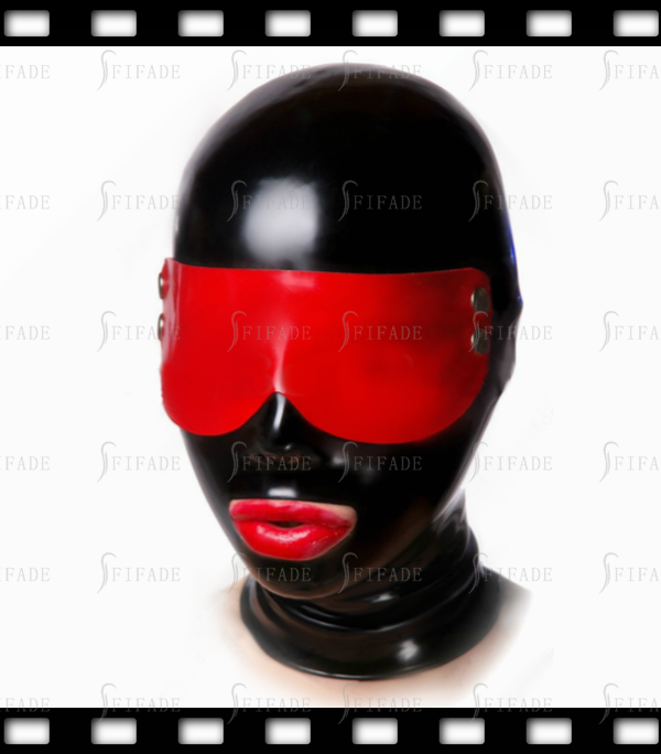 Latex Hoods for Women Full Face Blinder Detachable Eyes Cover Unisex BDSM Mask Customized 0.4mm