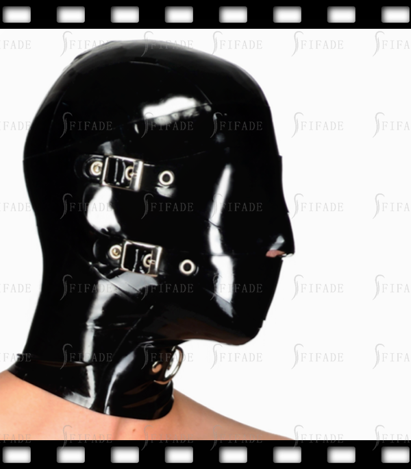 Latex Hood Rubber Full Face Blinder Detachable Cover Eye Mouth Mask Customized 0.4mm