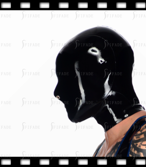 Latex Rubber Gummi Hoods Masks Tiny Metal Holes Close Eyes Sexy Cool Unisex Masks Customized 0.4MM