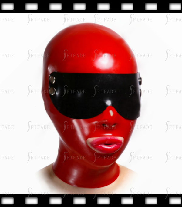 Latex Hoods for Women Full Face Blinder Detachable Eyes Cover Unisex BDSM Mask Customized 0.4mm