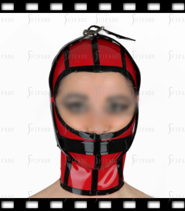 Latex Rubber Gummi Hoods Masks Ninja Cosplay Face Open Back Laceup Customized 0.4MM