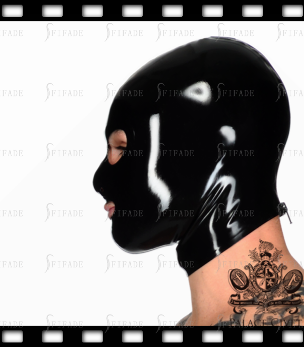 Latex Hoods Small Eyes Style Classic Black Hoods Customized