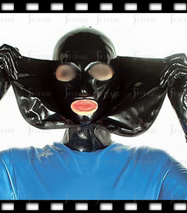 Latex Gummi Hoods Mask Double Layer Unique Mask Unisexy Heavy Play 0.4mm